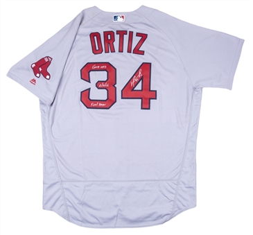 2016 David Ortiz Game Used, Signed & Inscribed Boston Red Sox Road Jersey Used on 8/17/2016 - Final Season! (MLB Authenticated)